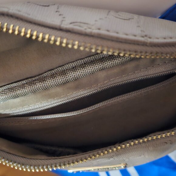 BEBE Taupe Faux Leather Fanny Pack Purse Body Bag "Alana" Crossbody - Picture 5 of 7